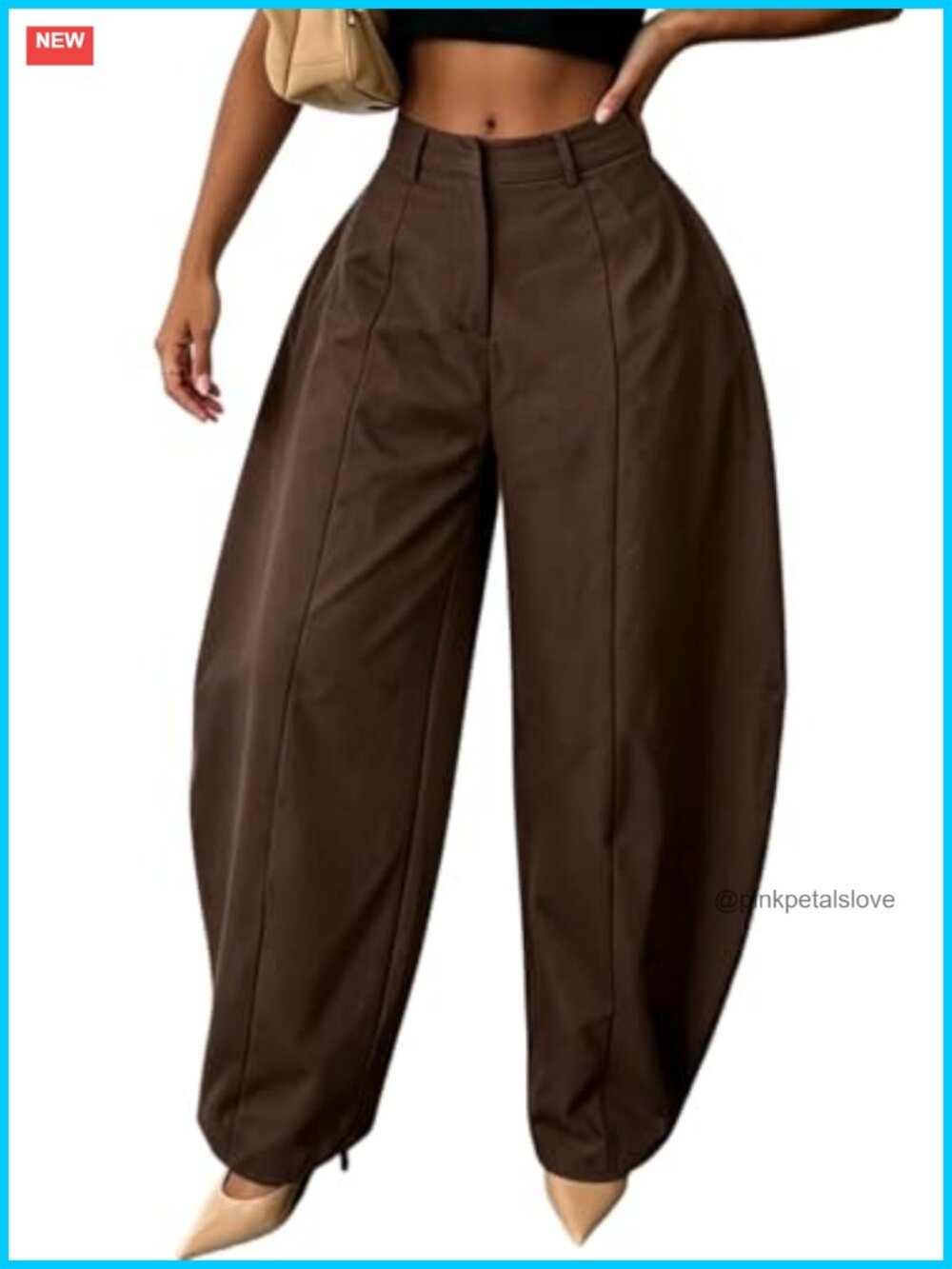 Women Barrel Cargo Pants Wide Leg High Waisted Balloon Trousers Loose Fit